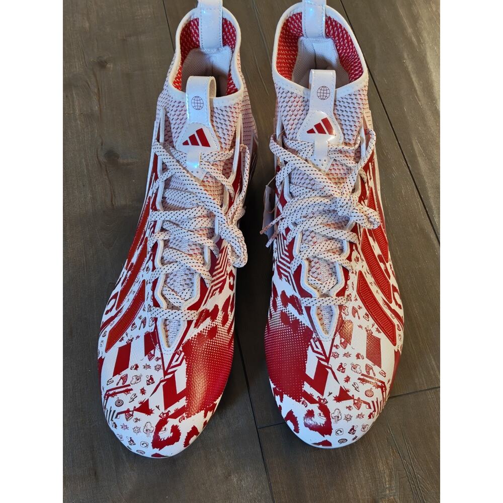 Freak 23 7v7 SMU Football Cleats Red White Size 14 New With Tags Turf Speed